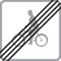 PE34: Cycling path or road ends. Used after PE34 and DE04.