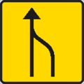 PE48: Right lane ending.