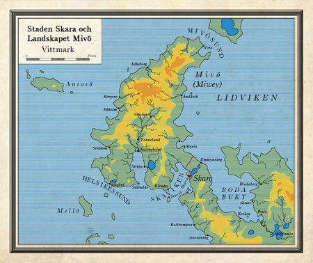 Map of Mivö and the city state of Skara from 7574