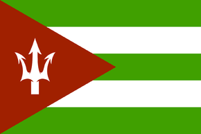 Flag of the short-lived nationalist state Tanah Bersatu dari Garis Hati (7641-7647).