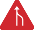 TA48: Right lane ending ahead. Followed by PE48.