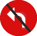 LA25: No left turn.